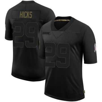 Faion Hicks Men's Black Limited 2020 Salute To Service Jersey