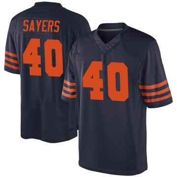 Gale Sayers Men's Navy Blue Game Alternate Jersey