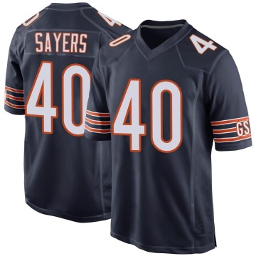 Gale Sayers Men's Navy Game Team Color Jersey