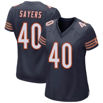 Gale Sayers Women's Navy Game Team Color Jersey