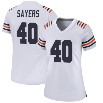 Gale Sayers Women's White Game Alternate Classic Jersey