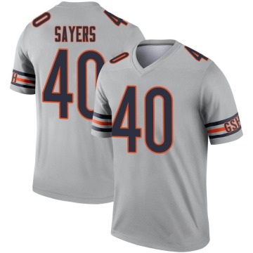 Gale Sayers Youth Legend Inverted Silver Jersey