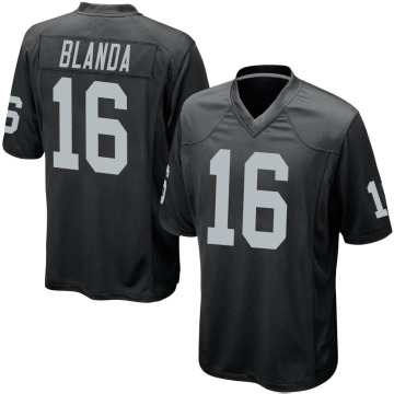 George Blanda Men's Black Game Team Color Jersey