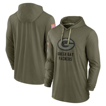 Green Bay Packers Men's Olive 2022 Salute to Service Tonal Pullover Hoodie