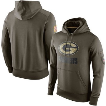 Green Bay Packers Men's Olive Salute To Service KO Performance Hoodie