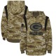 Green Bay Packers Youth Olive 2021 Salute To Service Therma Performance Pullover Hoodie