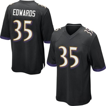 Gus Edwards Youth Black Game Jersey