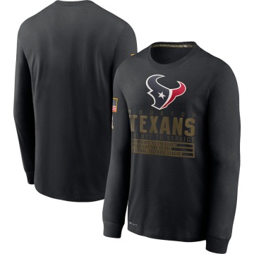 Houston Texans Men's Black 2020 Salute to Service Sideline Performance Long Sleeve T-Shirt