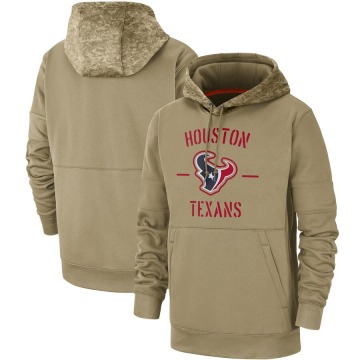 Houston Texans Men's Tan 2019 Salute to Service Sideline Therma Pullover Hoodie