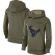 Houston Texans Women's Olive 2018 Salute to Service Team Logo Performance Pullover Hoodie