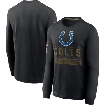 Indianapolis Colts Men's Black 2020 Salute to Service Sideline Performance Long Sleeve T-Shirt