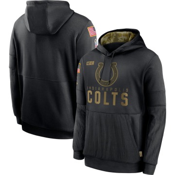 Indianapolis Colts Men's Black 2020 Salute to Service Sideline Performance Pullover Hoodie