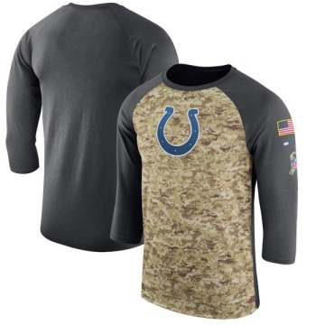Indianapolis Colts Men's Camo Legend /Anthracite Salute to Service 2017 Sideline Performance Three-Quarter Sleeve T-Shirt