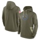 Indianapolis Colts Men's Olive 2022 Salute to Service Therma Performance Pullover Hoodie