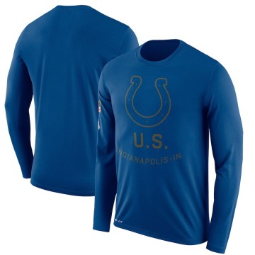 Indianapolis Colts Men's Royal Legend 2018 Salute to Service Sideline Performance Long Sleeve T-Shirt