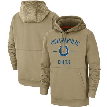 Indianapolis Colts Men's Tan 2019 Salute to Service Sideline Therma Pullover Hoodie
