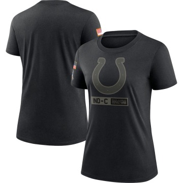 Indianapolis Colts Women's Black 2020 Salute To Service Performance T-Shirt