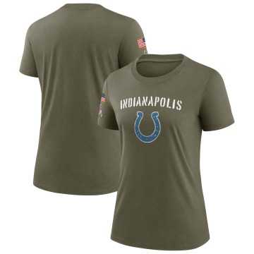 Indianapolis Colts Women's Olive Legend 2022 Salute To Service T-Shirt