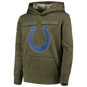 Indianapolis Colts Youth Green 2018 Salute to Service Pullover Performance Hoodie