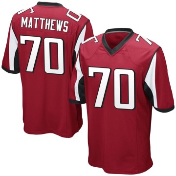 Jake Matthews Youth Red Game Team Color Jersey