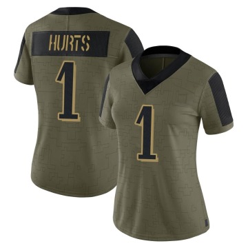 Jalen Hurts Women's Olive Limited 2021 Salute To Service Jersey