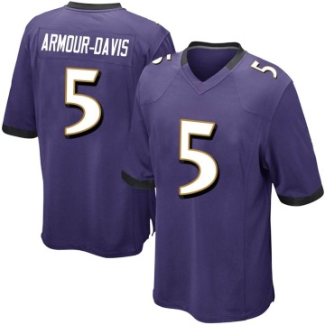 Jalyn Armour-Davis Men's Purple Game Team Color Jersey