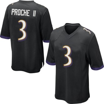 James Proche II Youth Black Game Jersey