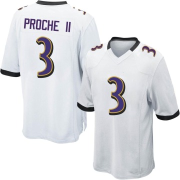 James Proche II Youth White Game Jersey