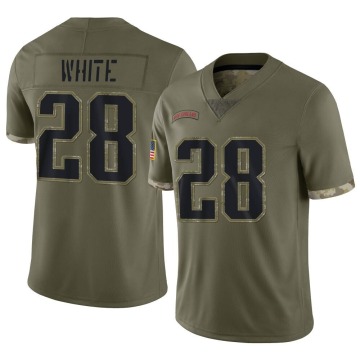 James White Youth White Limited Olive 2022 Salute To Service Jersey