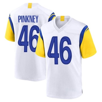 Jared Pinkney Youth Pink Game White Jersey