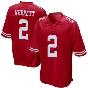 Jason Verrett Youth Red Game Team Color Jersey