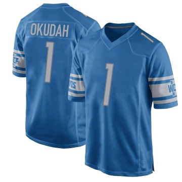 Jeff Okudah Men's Blue Game Team Color Jersey