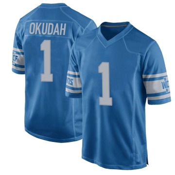 Jeff Okudah Men's Blue Game Throwback Vapor Untouchable Jersey