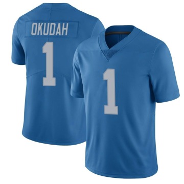 Jeff Okudah Men's Blue Limited Throwback Vapor Untouchable Jersey