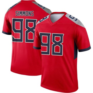 Jeffery Simmons Youth Red Legend Inverted Jersey