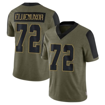 Jermaine Eluemunor Youth Olive Limited 2021 Salute To Service Jersey