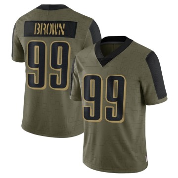 Jerome Brown Men's Brown Limited Olive 2021 Salute To Service Jersey