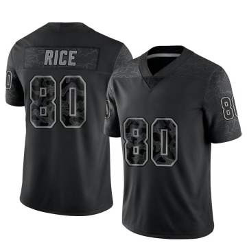 Jerry Rice Men's Black Limited Reflective Jersey