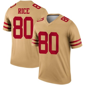 Jerry Rice Men's Gold Legend Inverted Jersey