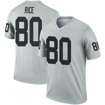Jerry Rice Men's Legend Inverted Silver Jersey