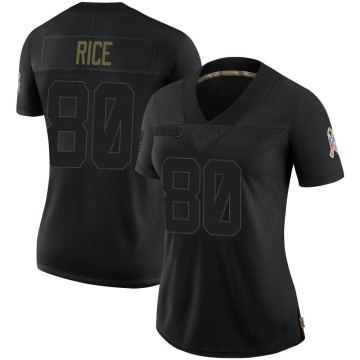Jerry Rice Women's Black Limited 2020 Salute To Service Jersey