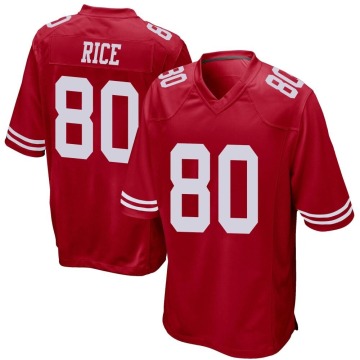 Jerry Rice Youth Red Game Team Color Jersey