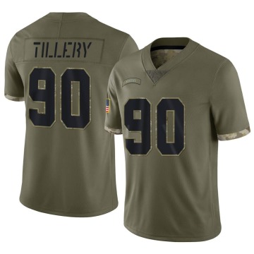 Jerry Tillery Men's Olive Limited 2022 Salute To Service Jersey