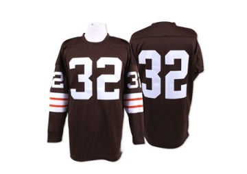 Jim Brown Men's Brown Authentic Team Color Throwback Jersey