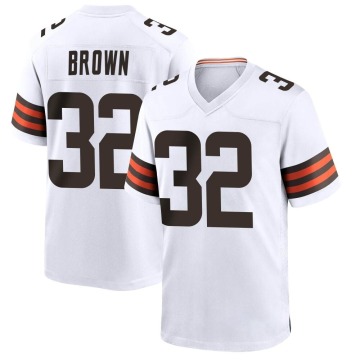 Jim Brown Youth White Game Jersey