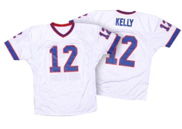 Jim Kelly Men's White Authentic Throwback Jersey