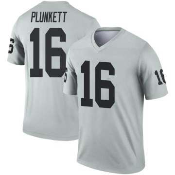 Jim Plunkett Men's Legend Inverted Silver Jersey
