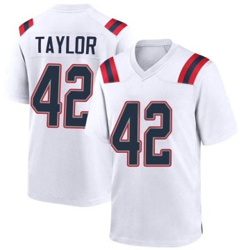 J.J. Taylor Youth White Game Jersey