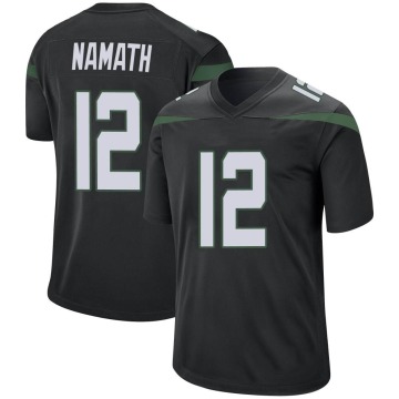 Joe Namath Men's Black Game Stealth Jersey