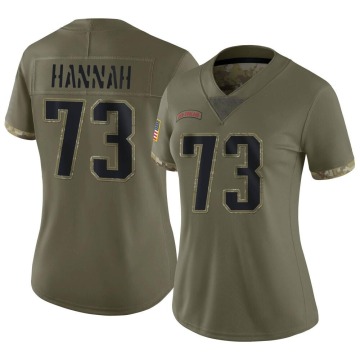 John Hannah Women's Olive Limited 2022 Salute To Service Jersey